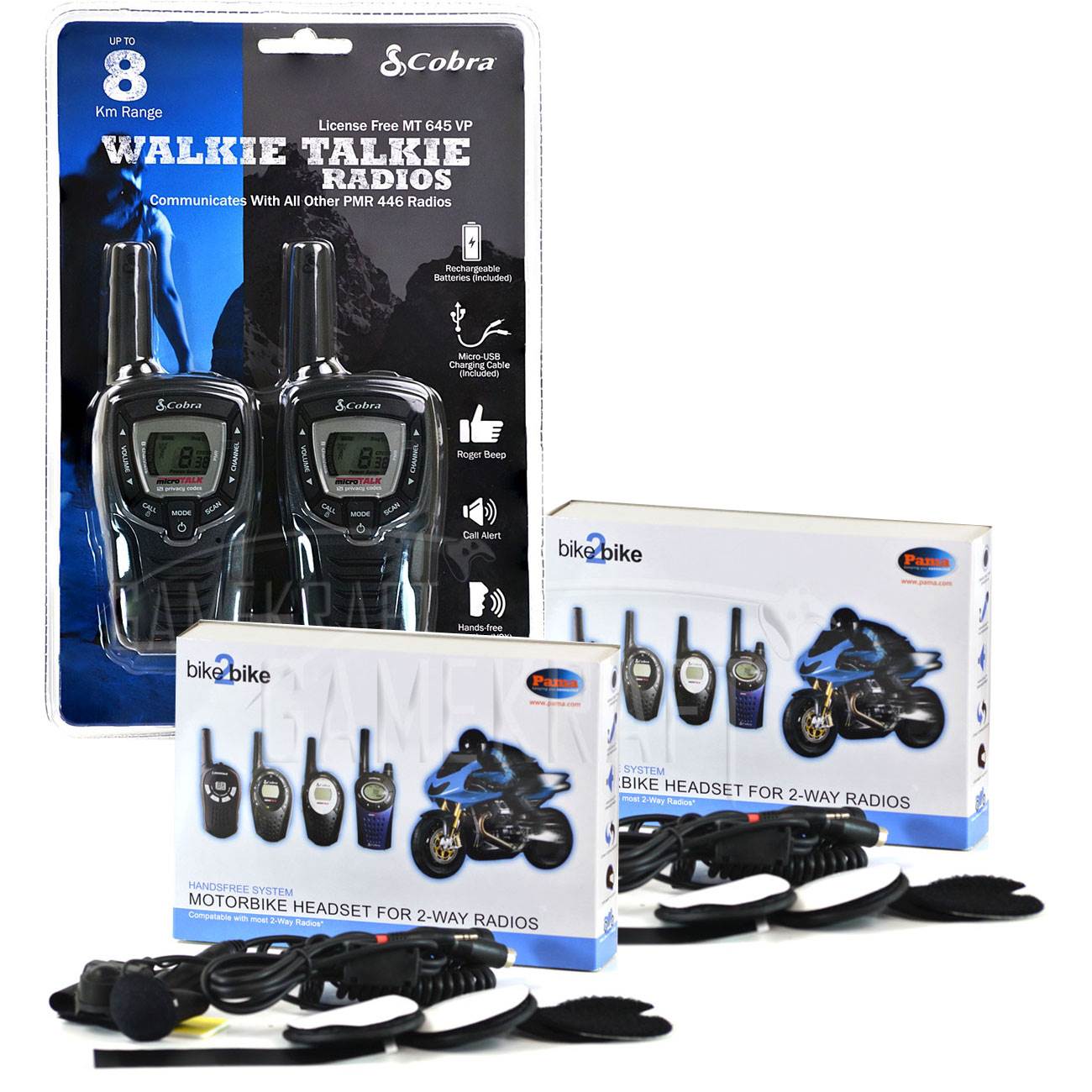 Cobra MT645 Motorbike Walkie Talkie Radio Voice Activated VOX