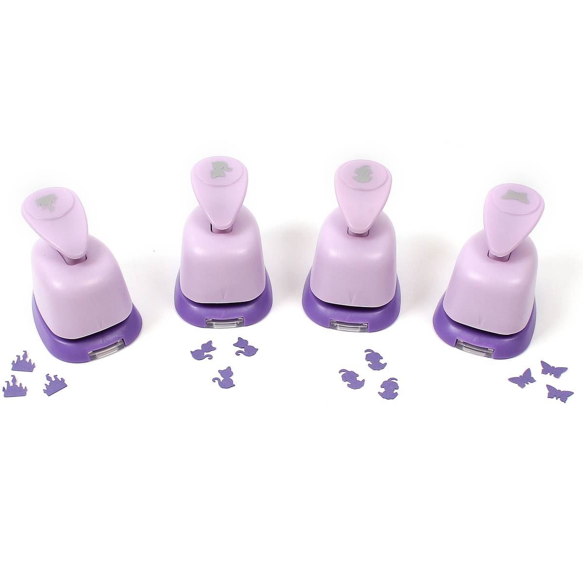 Hobbycraft Assorted Designs Craft Punch Set 1 cm 4 Pack Papercraft