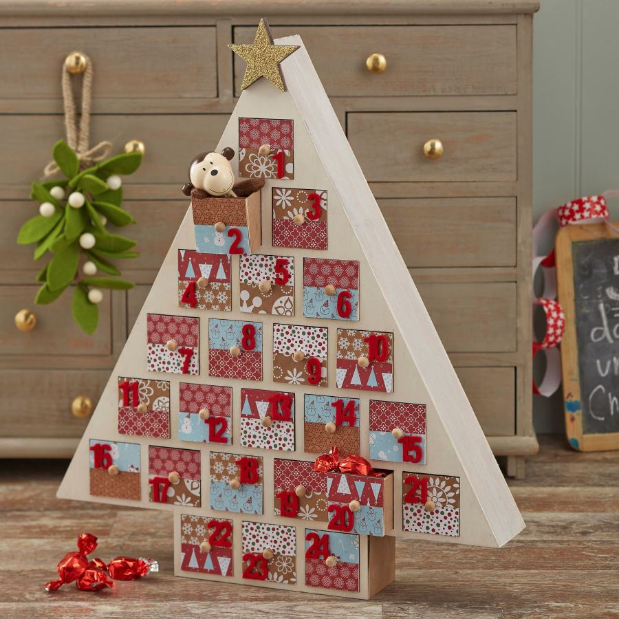 Hobbycraft Wooden Advent Calendar Christmas Tree Xmas Countdown House 