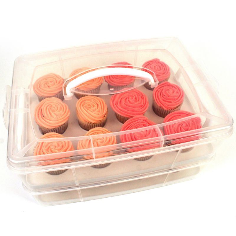 Hobbycraft Plastic 2 Tier Cupcake Muffin Baked Treats Carrier Box Two