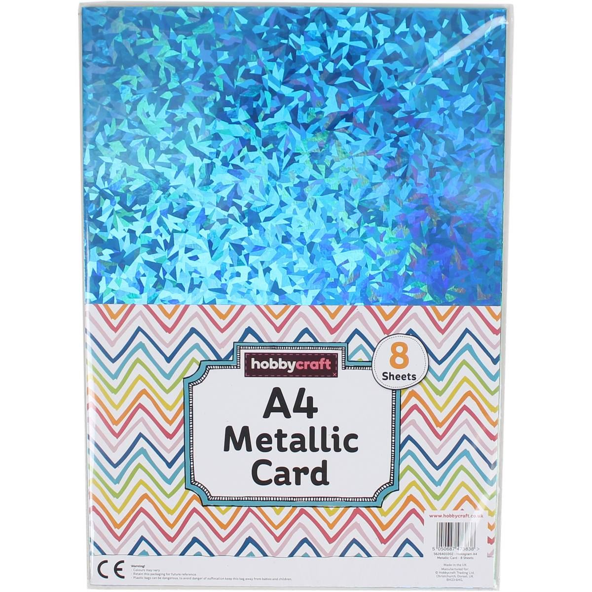 Hobbycraft Assorted Foil Cards A4 8 Sheets Pack Cardstock Cardmaking