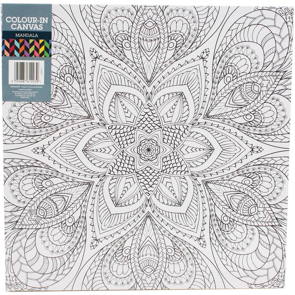 Hobbycraft ColourIn Canvas Assorted Designs Painting Colouring Craft