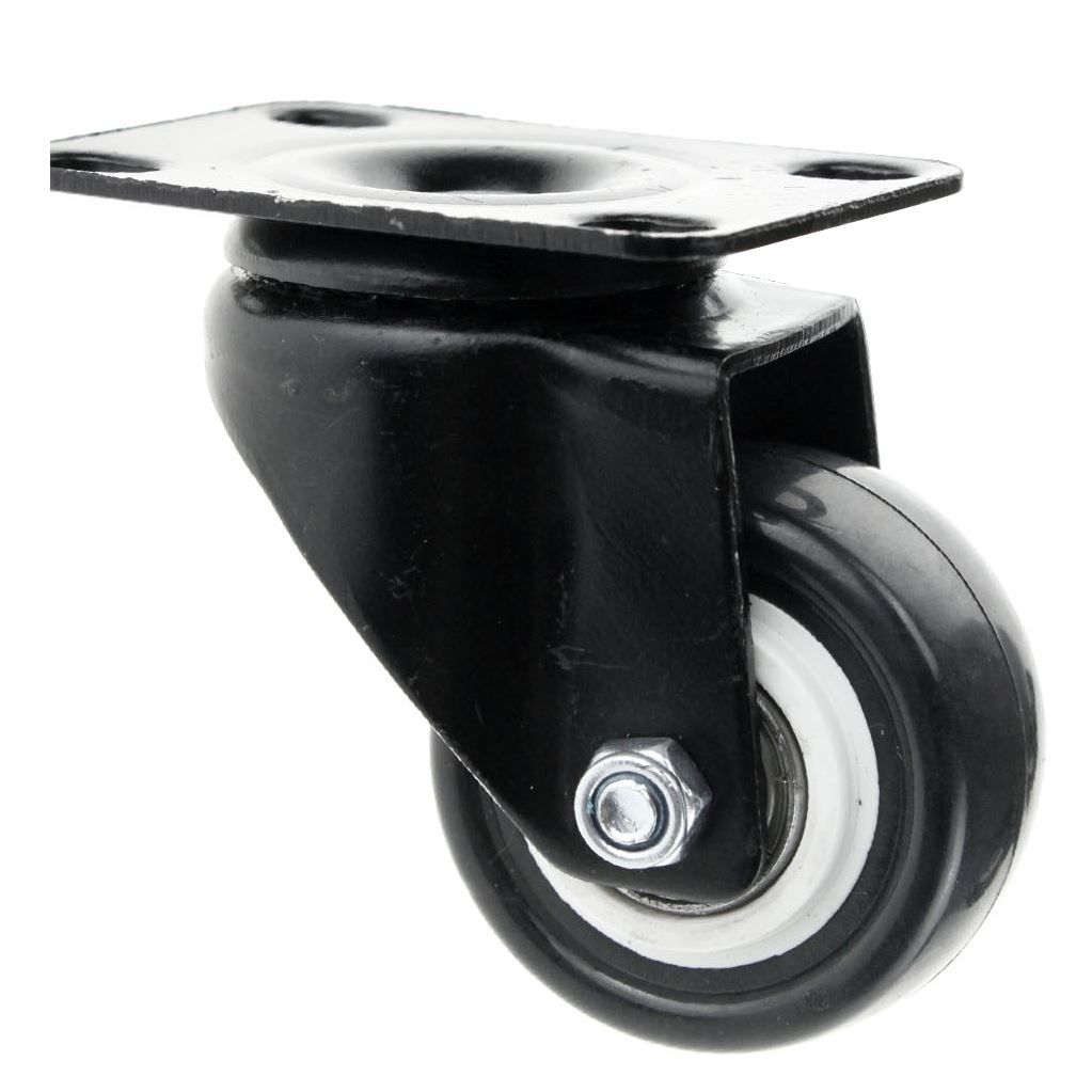 Heavy Duty Black Metal Steel Caster Castor Rubber Swivel Wheel With