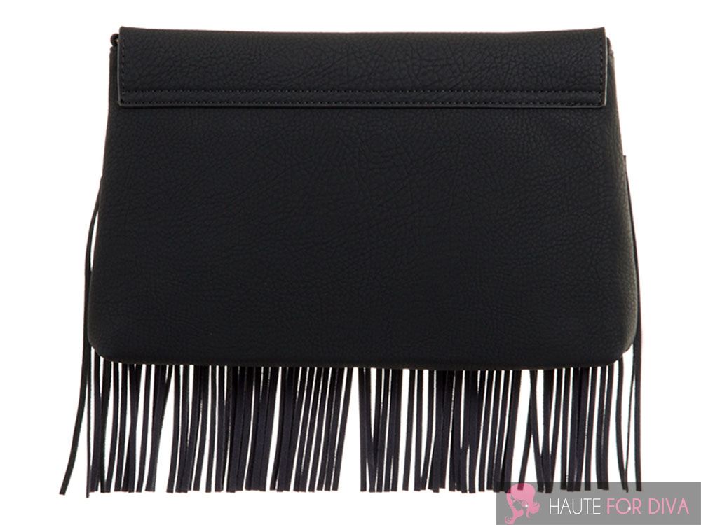 WOMEN’S NEW FRINGE TASSEL GOLD V DETAIL FASHION SHOULDER BAG HANDBAG
