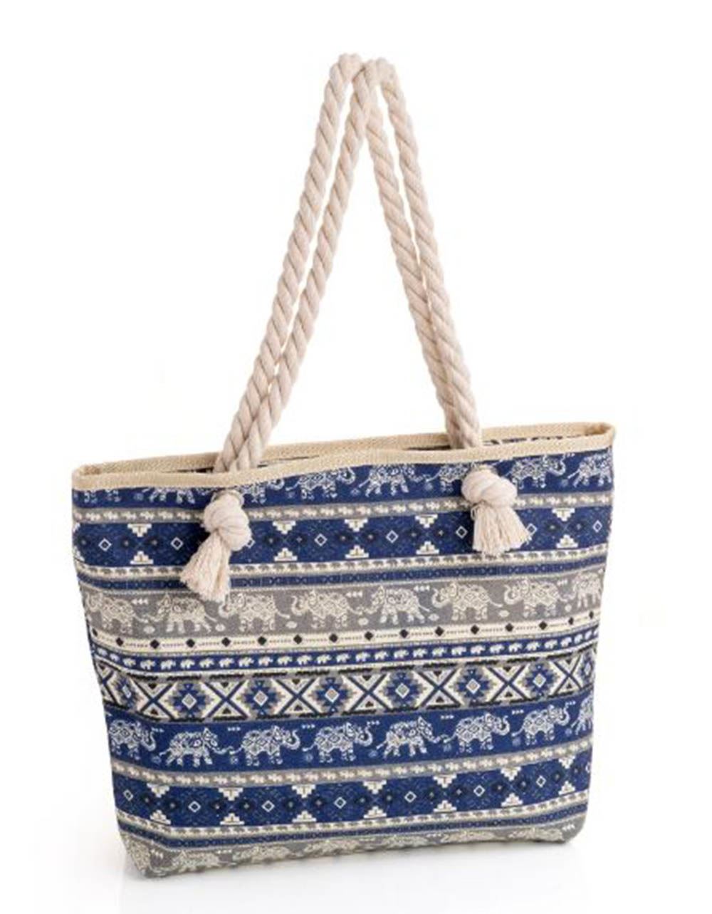 Womens Rope Handle Tote Bags Beach Purse Coachella Style Festival