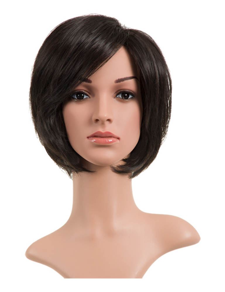 LADIES WOMEN NATURAL LOOK SYNTHETIC HAIR SHORT STRAIGHT FULL HEAD WIG LUCY eBay