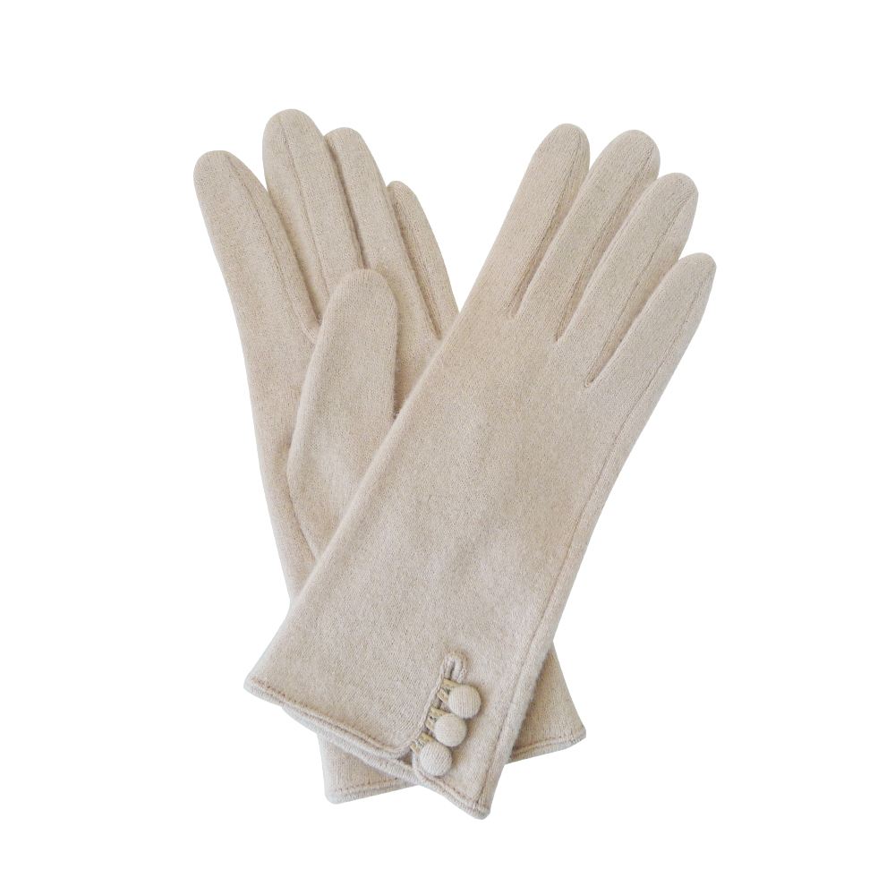 NEW WOMENS WINTER WOOL ELEGANT TWEED CUFF BUTTONS EVENING WARM GLOVES GIFT