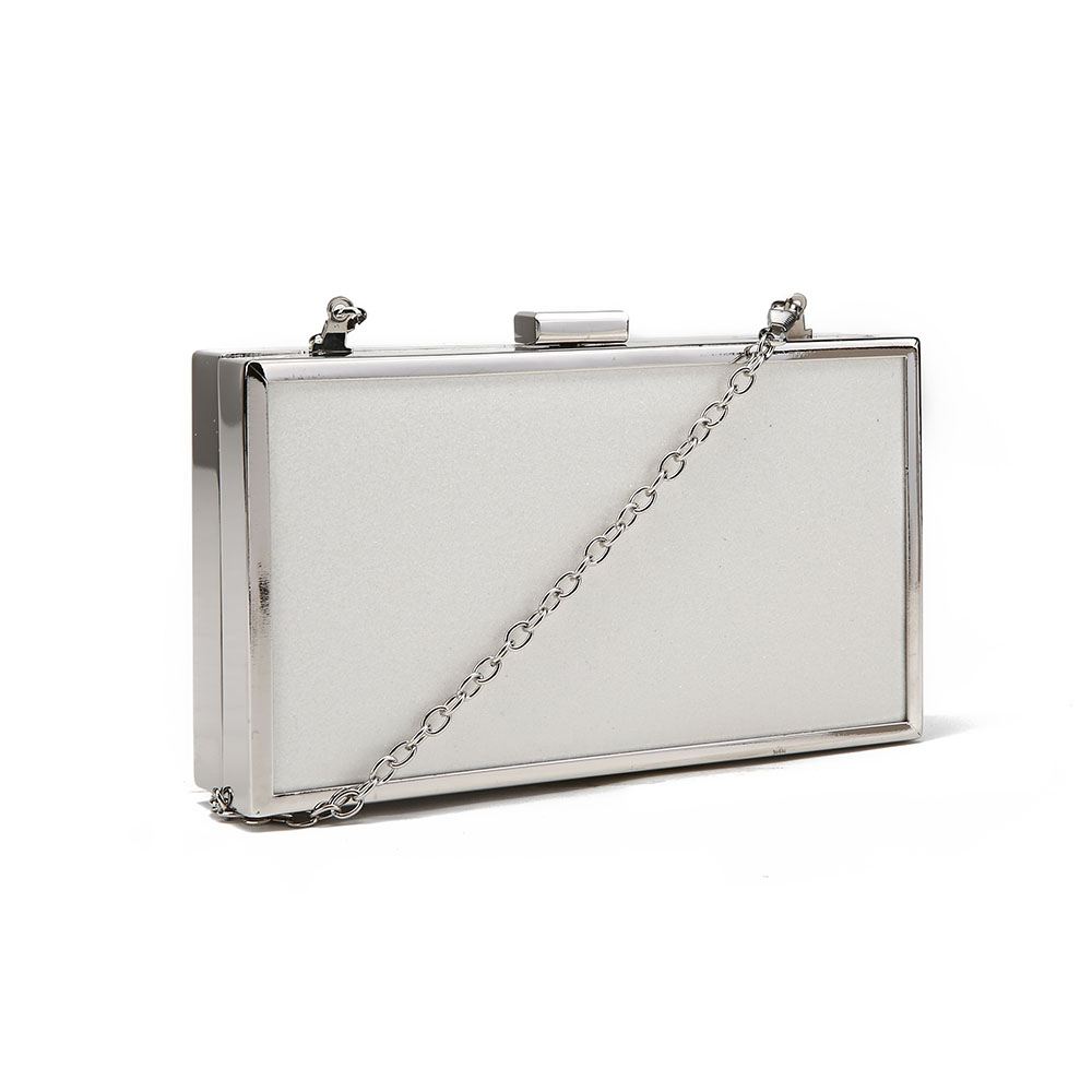 WOMENS NEW GLITTER FAUX LEATHER FRAME BOX HARD COMPACT CLUTCH BAG PURSE