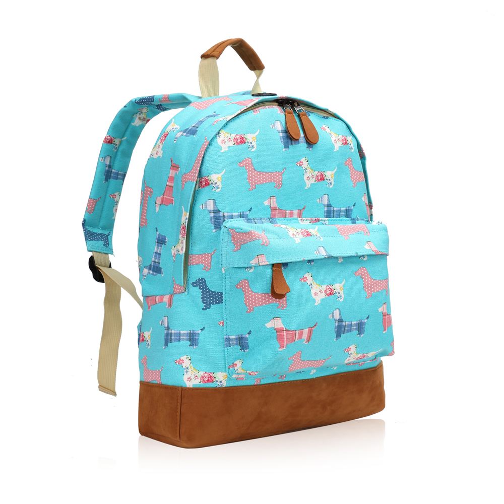 NEW CANVAS SAUSAGE DOG POODLE PRINT BACKPACK SCHOOL TRAVEL COLLEGE RUCKSACK