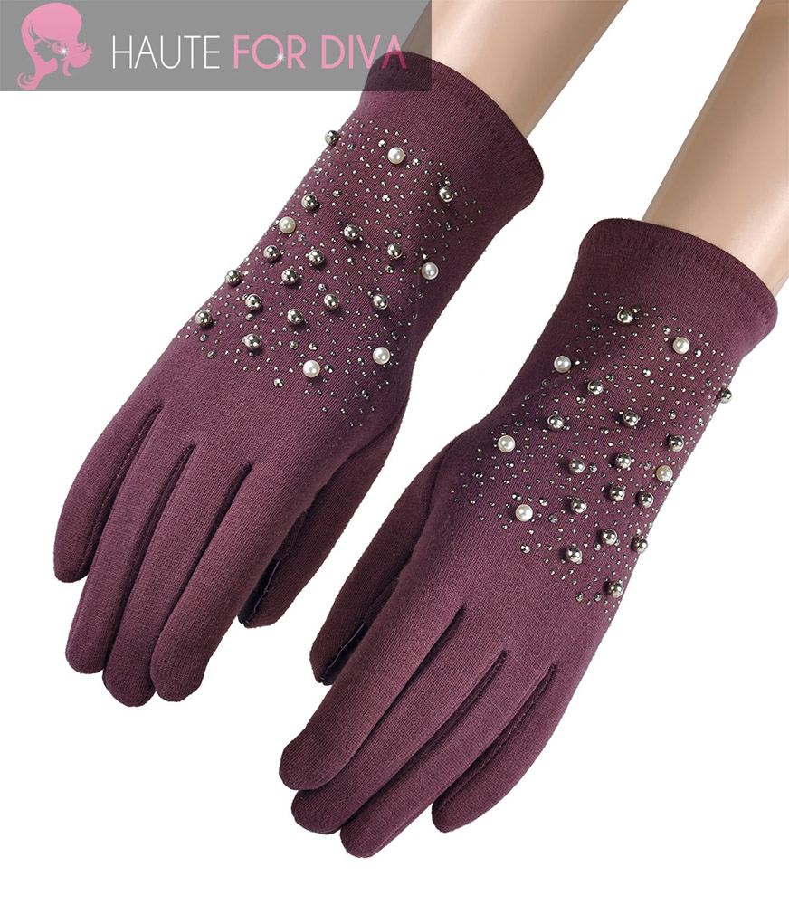 WOMEN’S LADIES ELEGANT SHINING PEARLS TOUCH FINGER WARM