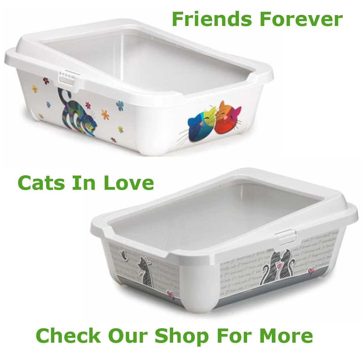 Cat Large Litter Tray With Rim 51x39x19cm 2 Designs Quality Box Pan