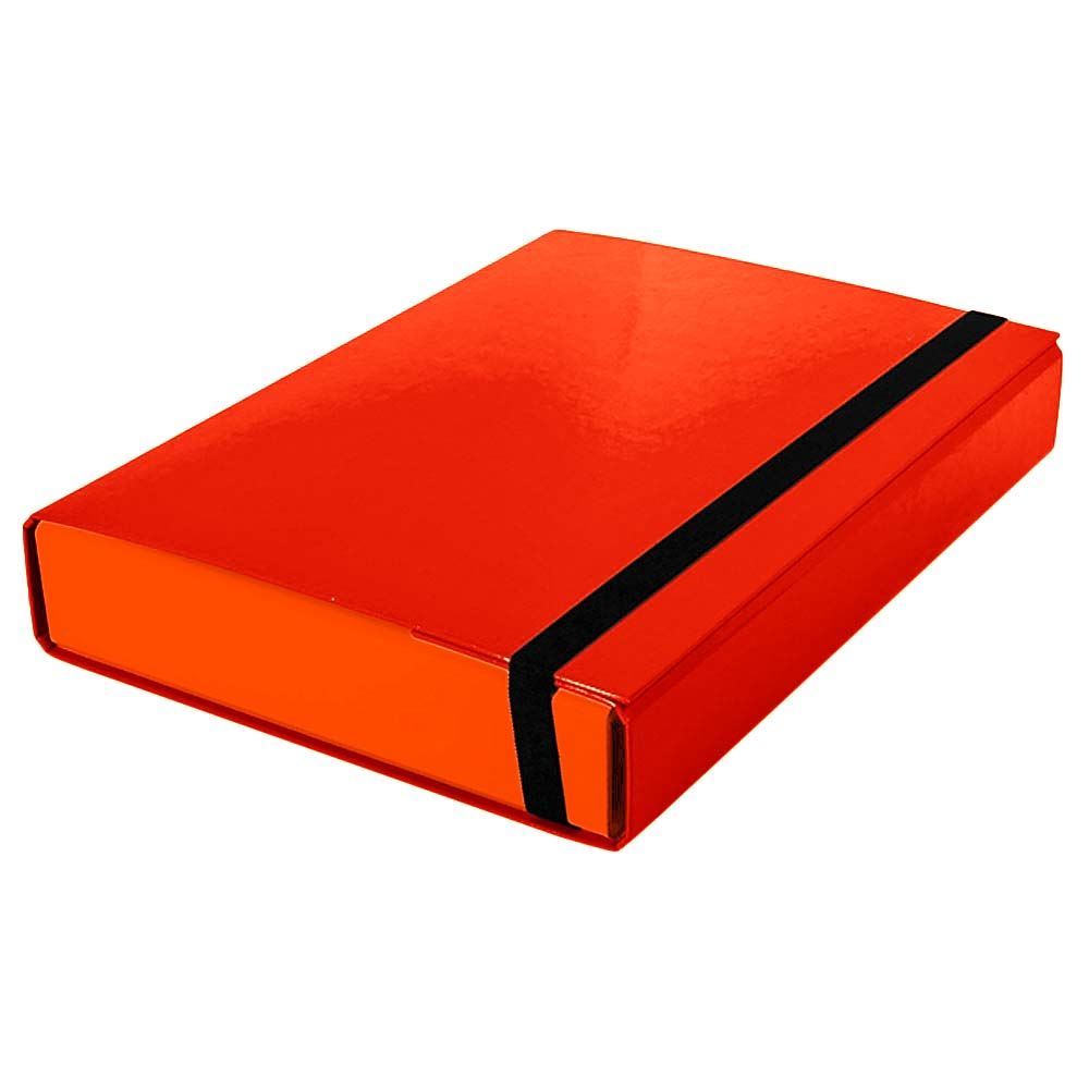 Set of 3 Files Box + 2 Folders Velcro & Elastic Band Cardboard School