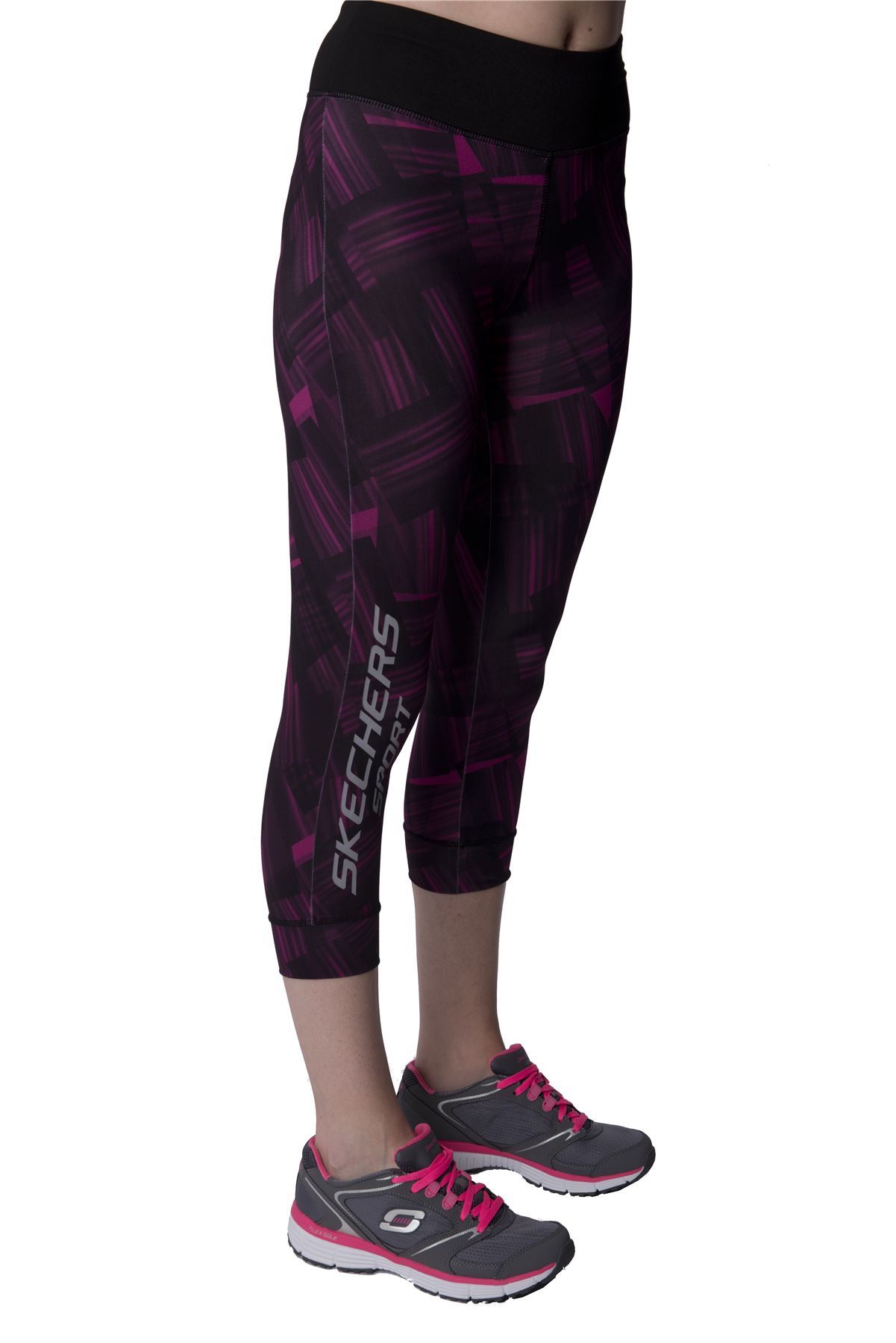 Skechers Womens Gym Sports Leggings 3/4 Pants Ladies Yoga