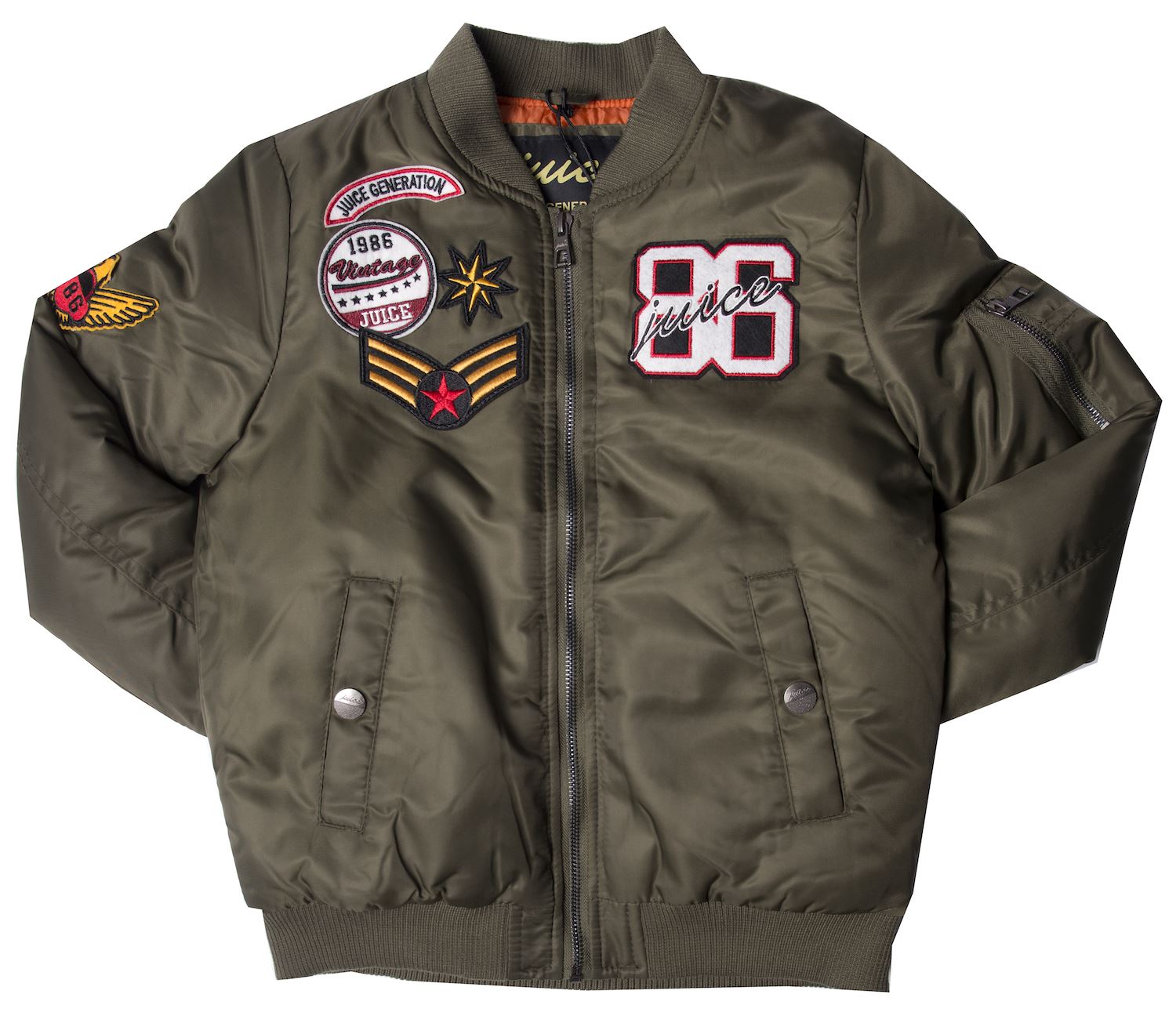 Boys Ma1 Bomber Jacket Zip Through Badge Embroidered Baseball Coat