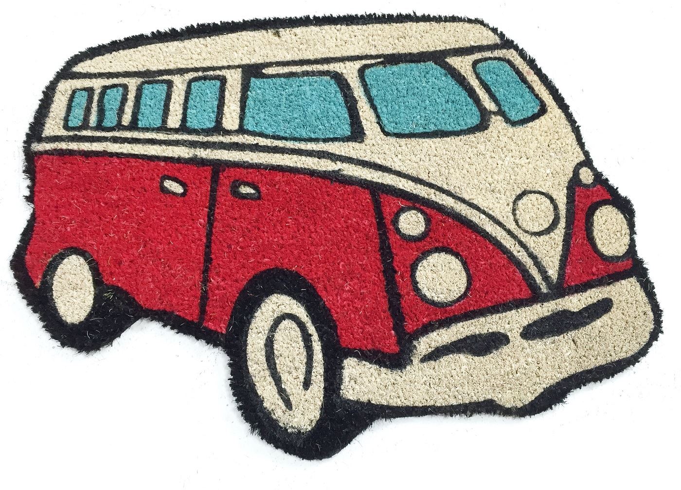 50x65cm VW Campervan Shaped Design Indoor Outdoor Coir Door MAT Doormat