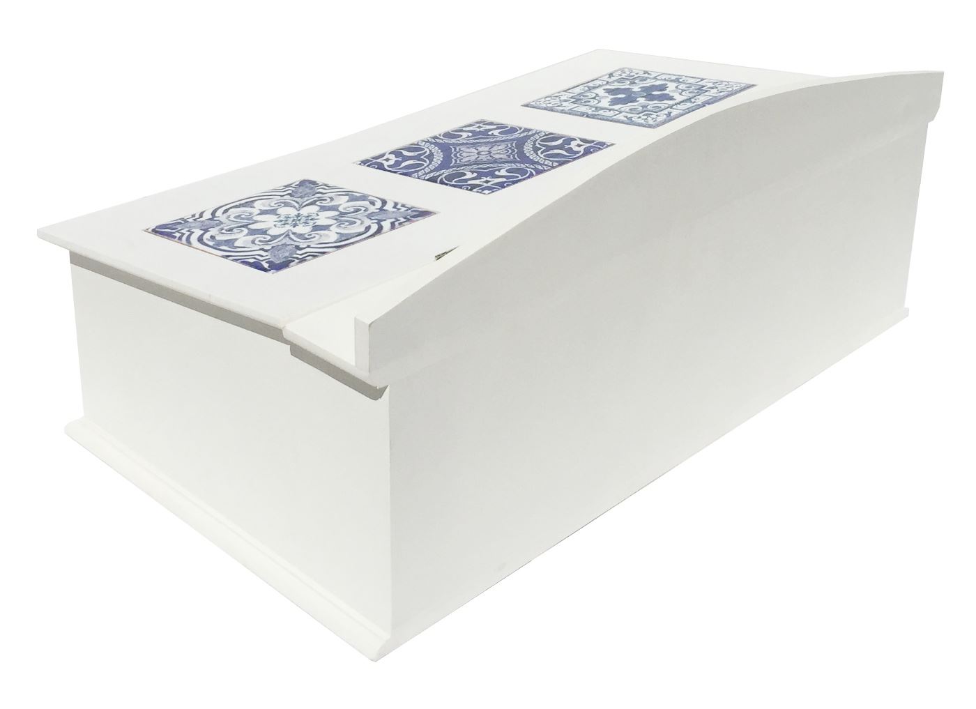 French Shabby Chic Wooden Cutlery Box Knife Fork Glass Lid Storage Tray Holder eBay