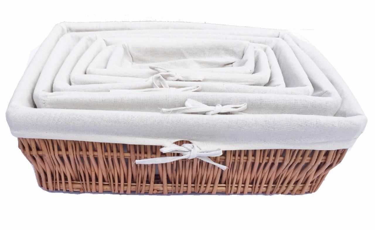 Full Wicker Strong Wider Shallow Wicker Storage Basket Xmas Hamper