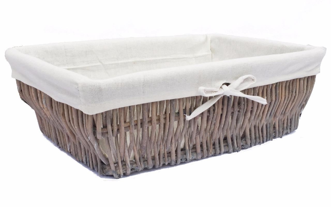 Full Wicker Strong Wider Shallow Wicker Storage Basket Xmas Hamper