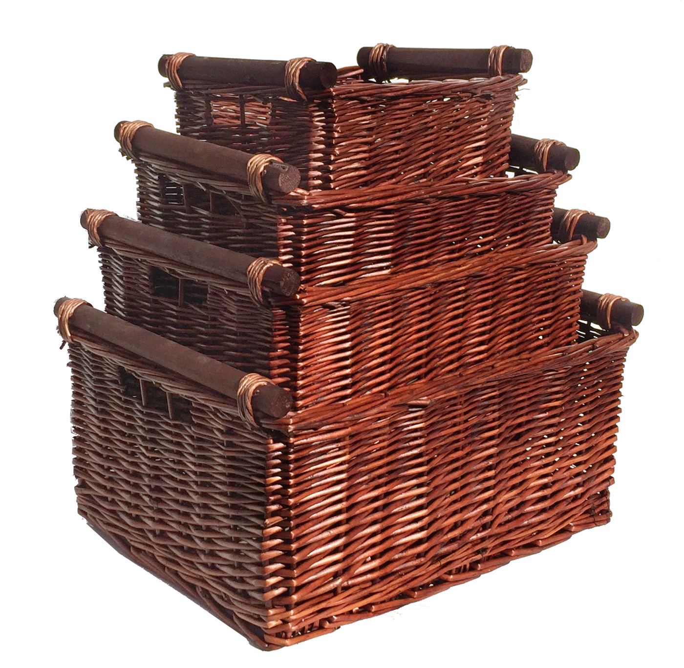 Large Wicker Log Basket Storage Logs Firewood Fireplace Wood Carrier
