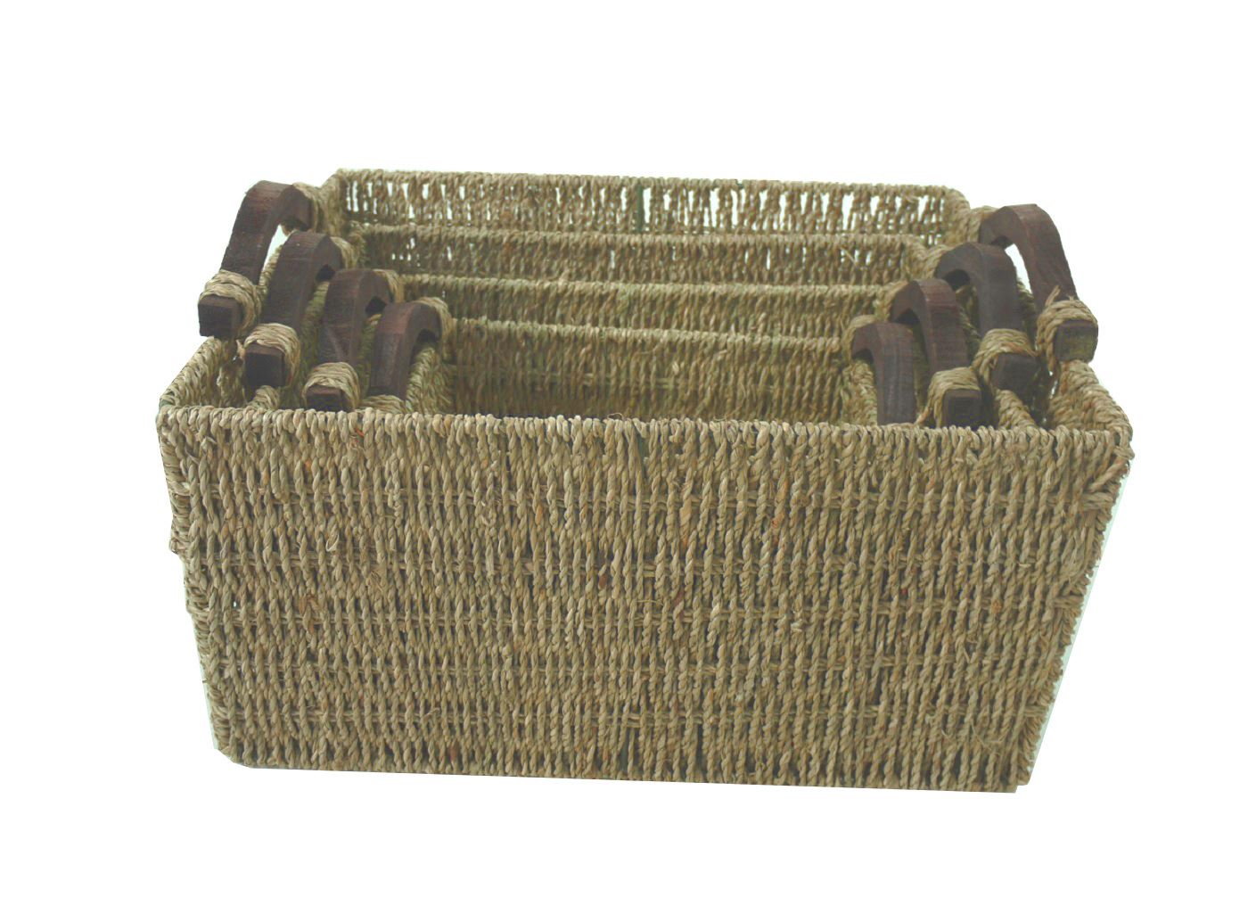 Strong Metal Frame Seagrass Deep Rectangle Kitchen Storage Empty Hamper Basket eBay