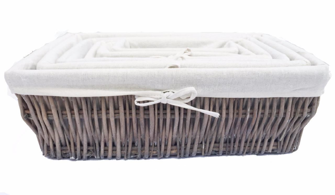 Full Wicker Strong Wider Shallow Wicker Storage Basket Xmas Hamper