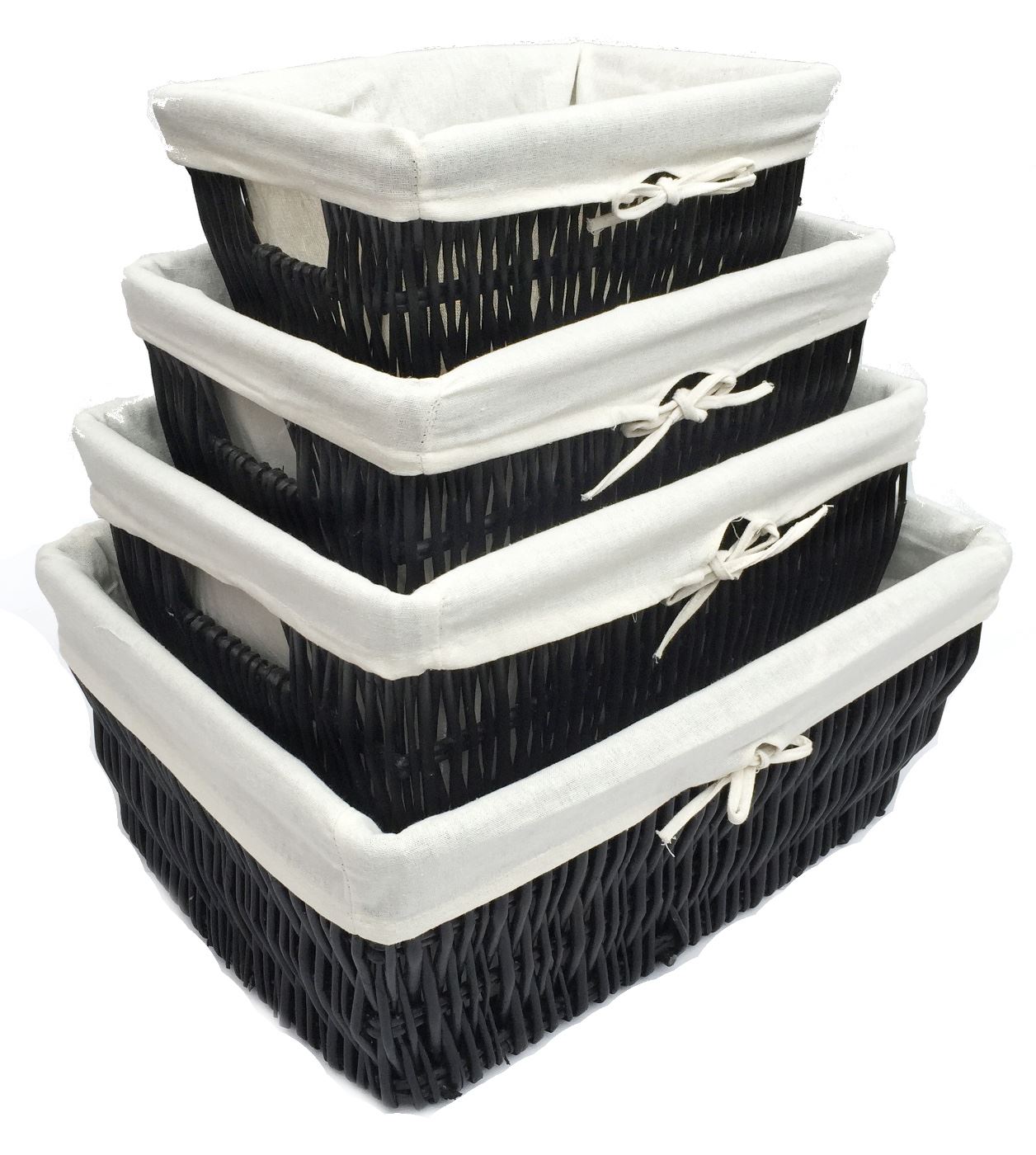 Large Big Wider Full Wicker Hamper Basket Kitchen Storage Lined Handle