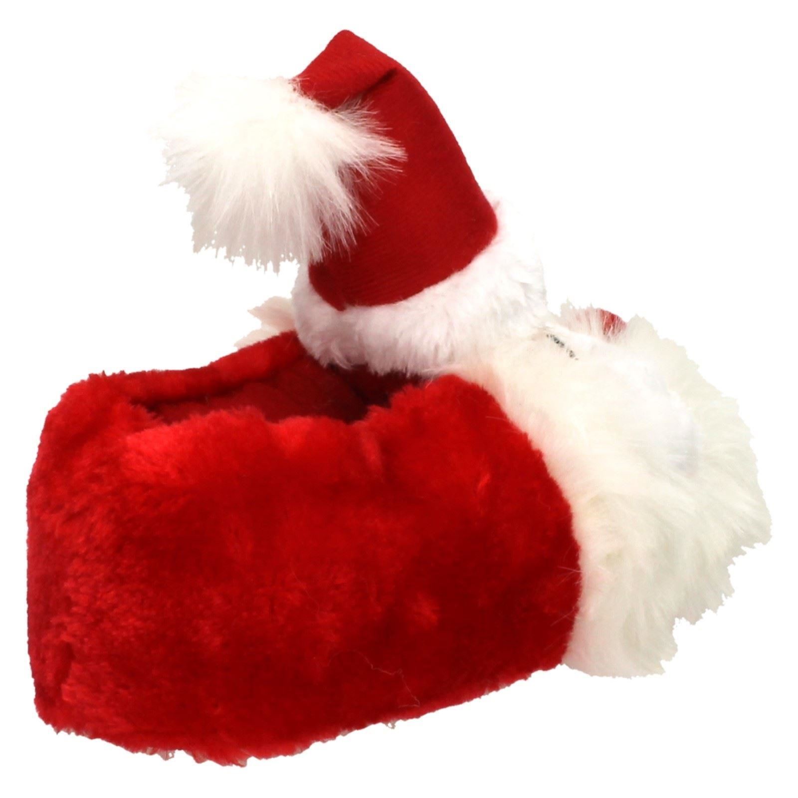 Ladies Spot On Christmas Fun Novelty Santa Slippers X2089 The Style K