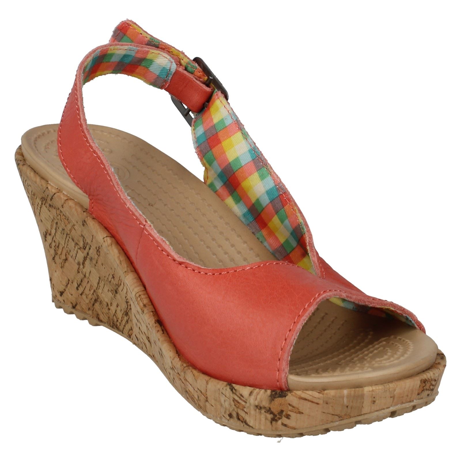 Ladies Crocs Sandals Style Aleigh Wedge Leather eBay