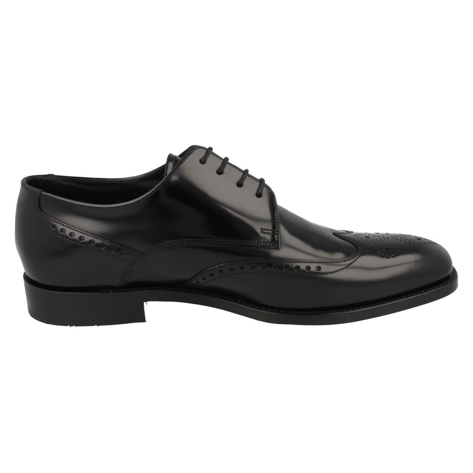 Mens Loake Brogue Punch Hole Detail Black Leather Smart Lace Up Shoes Bogart eBay