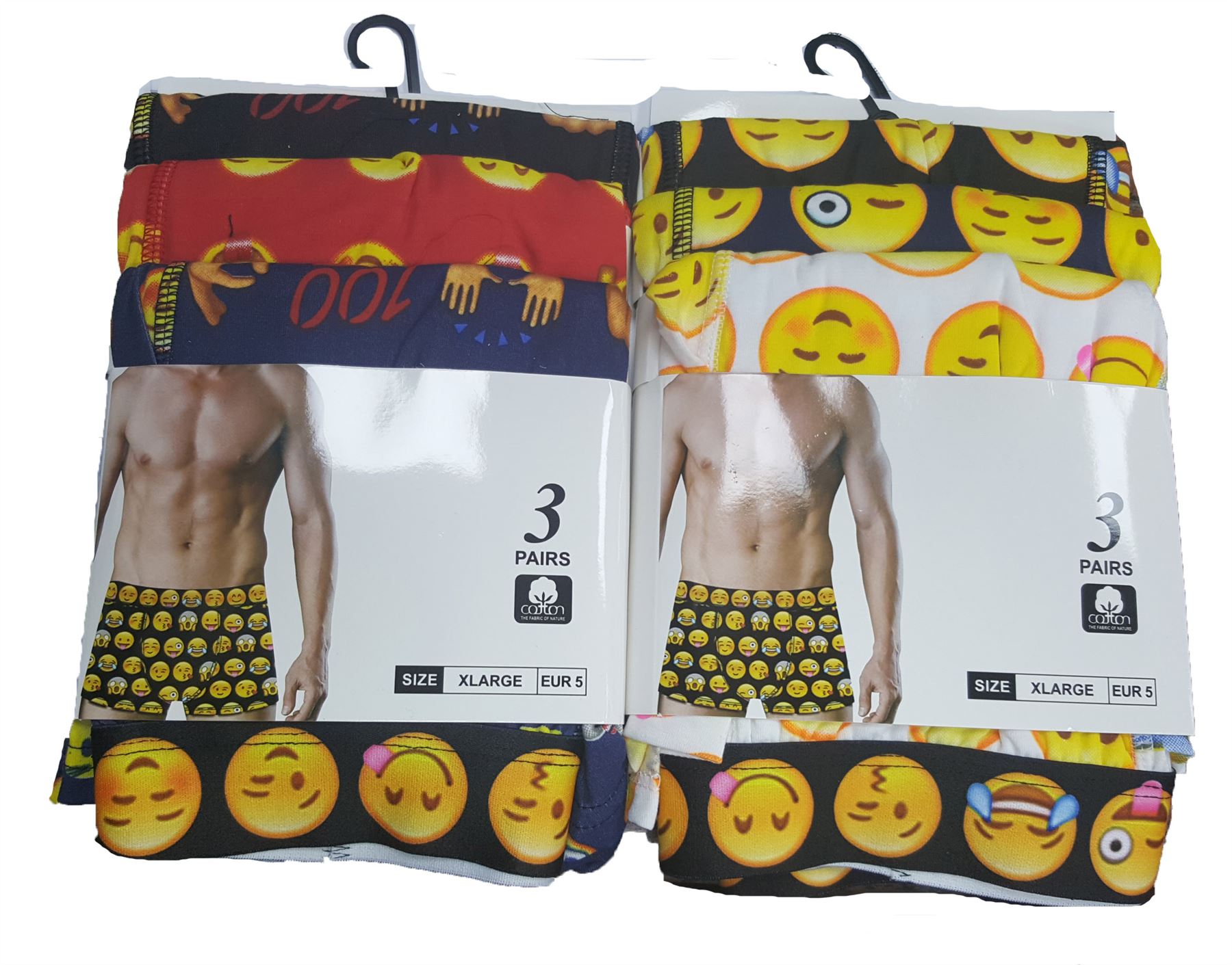 Mens Designer Emoji's 6 Pack Stretch Boxer Shorts Underwear Trunks S M