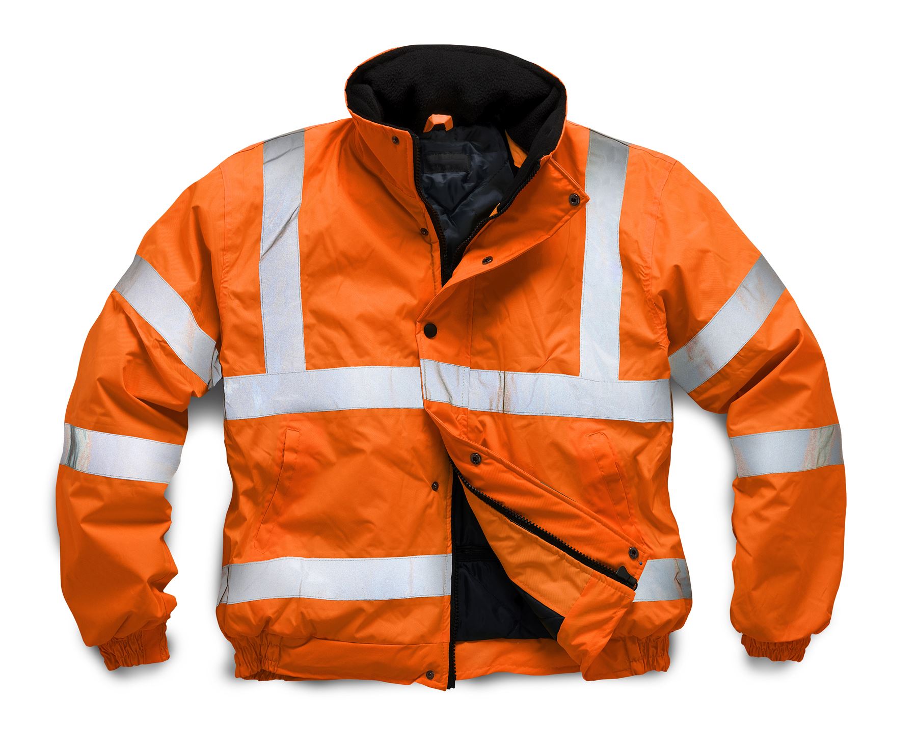 NEW MENS WORK HI VIS LINED PADDED WINTER BOMBER 3/4 JACKET SXXXL eBay