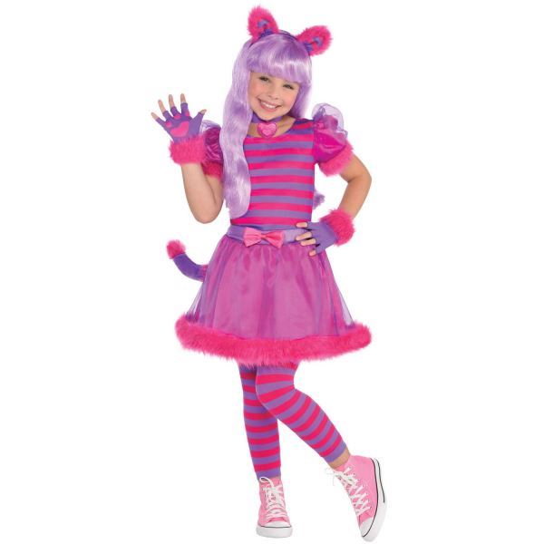 Cheshire Cat Girls Fancy Dress Animal Book Day Fairytale Kids Costume