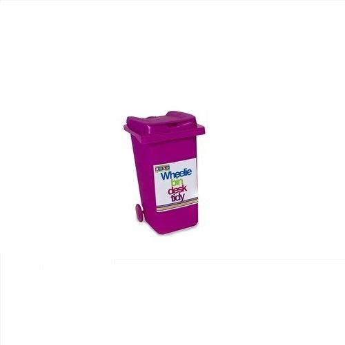 Wheelie Bin Shaped Desk Tidy Hinged Lid Stationary Home Office Student