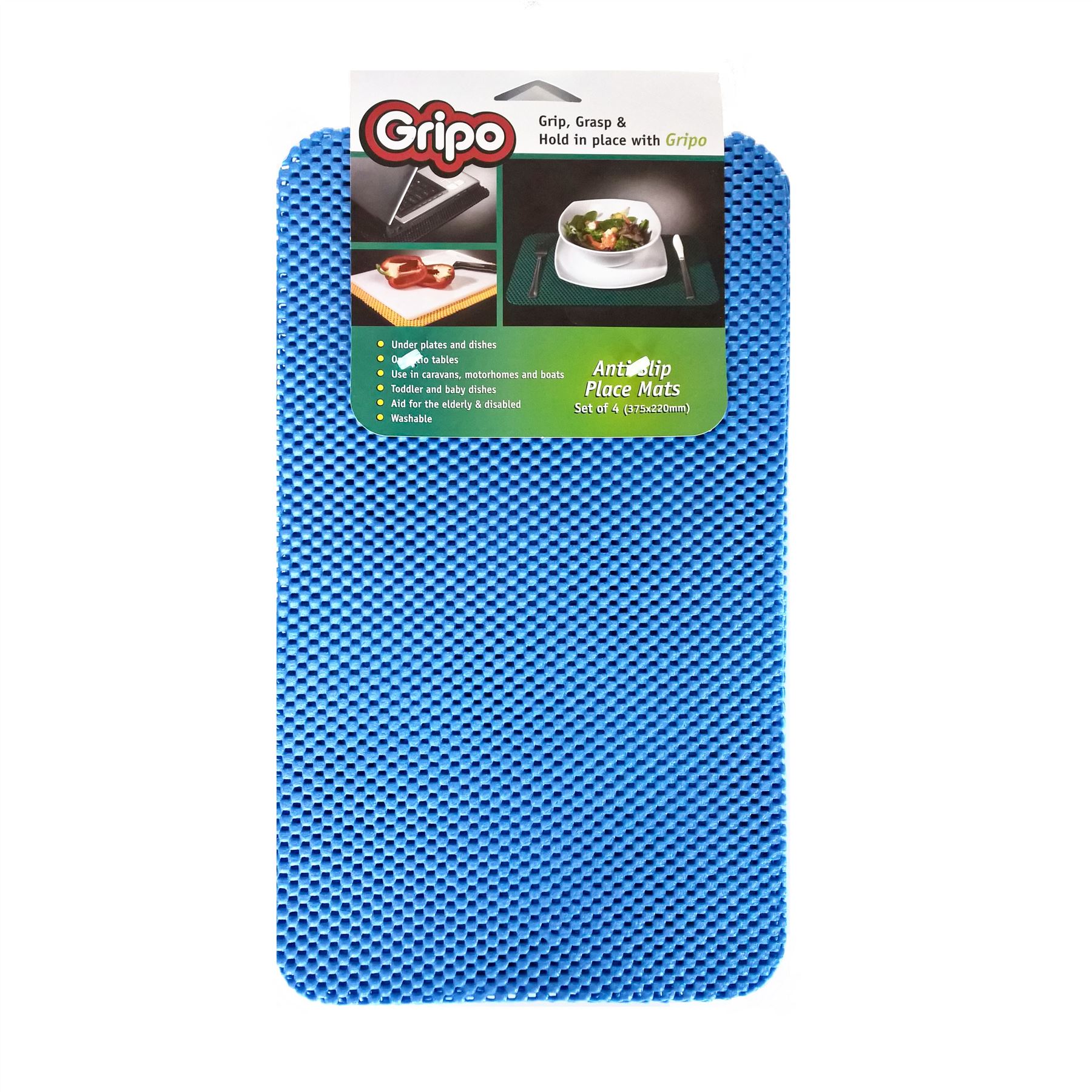 Gripo 4x Anti Slip Placemats Grip Stops Plates Dishes Slipping NonSlip Mat