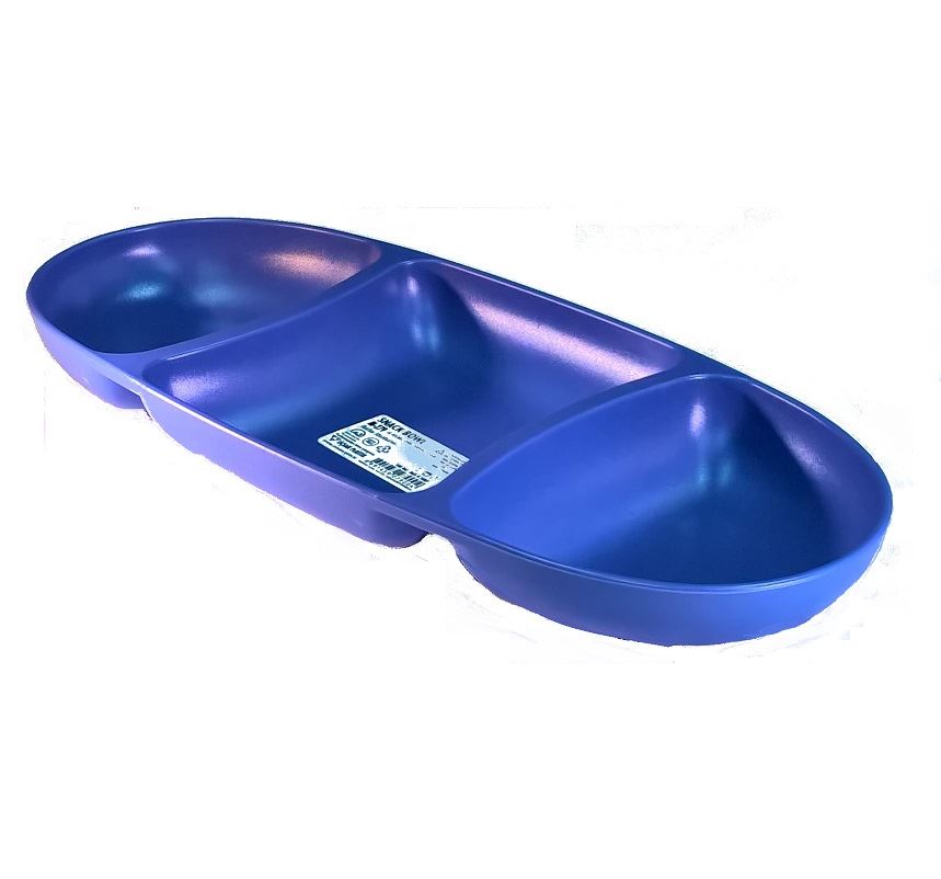 2x Plastic 3 Section Compartment Serving Snack Tray Bowl Party Food