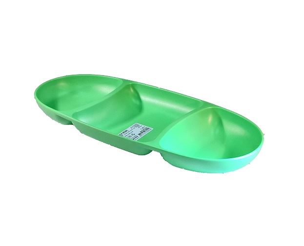 2x Plastic 3 Section Compartment Serving Snack Tray Bowl Party Food