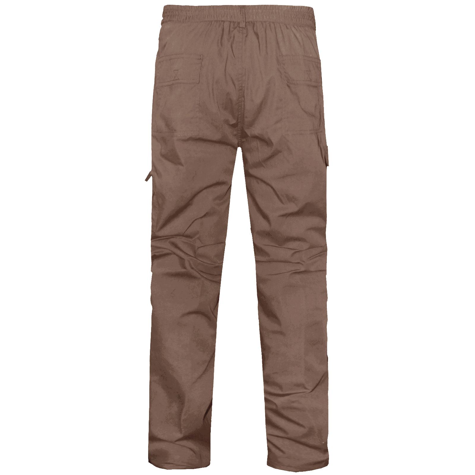 MENS TROUSERS CARGO COMBAT ELASTICATED WAIST PANTS POCKET WORK LONG