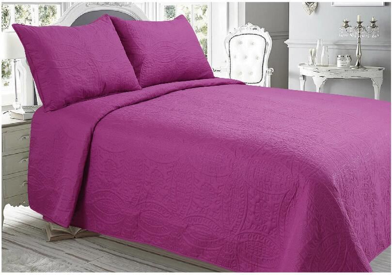 NEW LUXURY BEDSPREAD PILLOW COVER THROW JACQUARD QUILTED PATCHWORK SET HONEYCOMB eBay