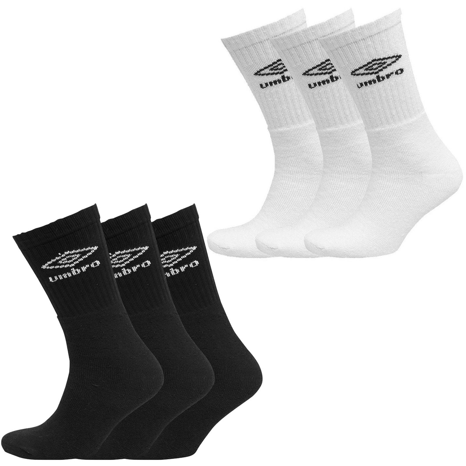 MENS OFFICIAL UMBRO SOCKS SPORTS / TRAINER LINER COTTON BLACK WHITE