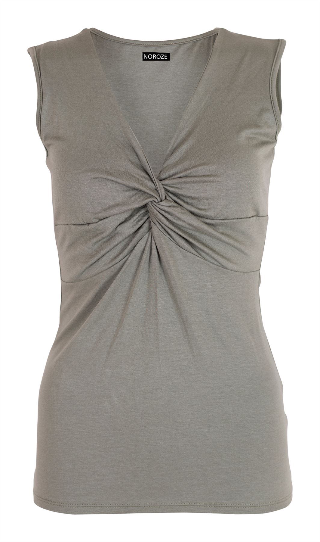 Womens Ladies Plain Sleeveless Front Bow Tie Knot Vest Top eBay