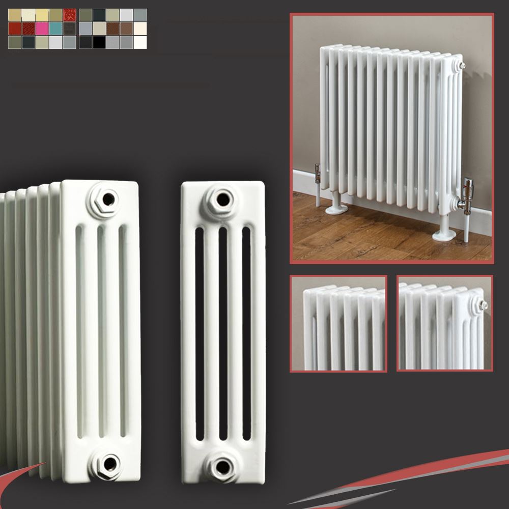 4 Column "Korona" Vertical & Horizontal Traditional White Radiators