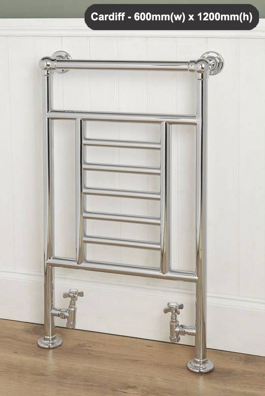 HIGH BTUs! Traditional Designer Chrome Heated Towel Rails, Bathroom