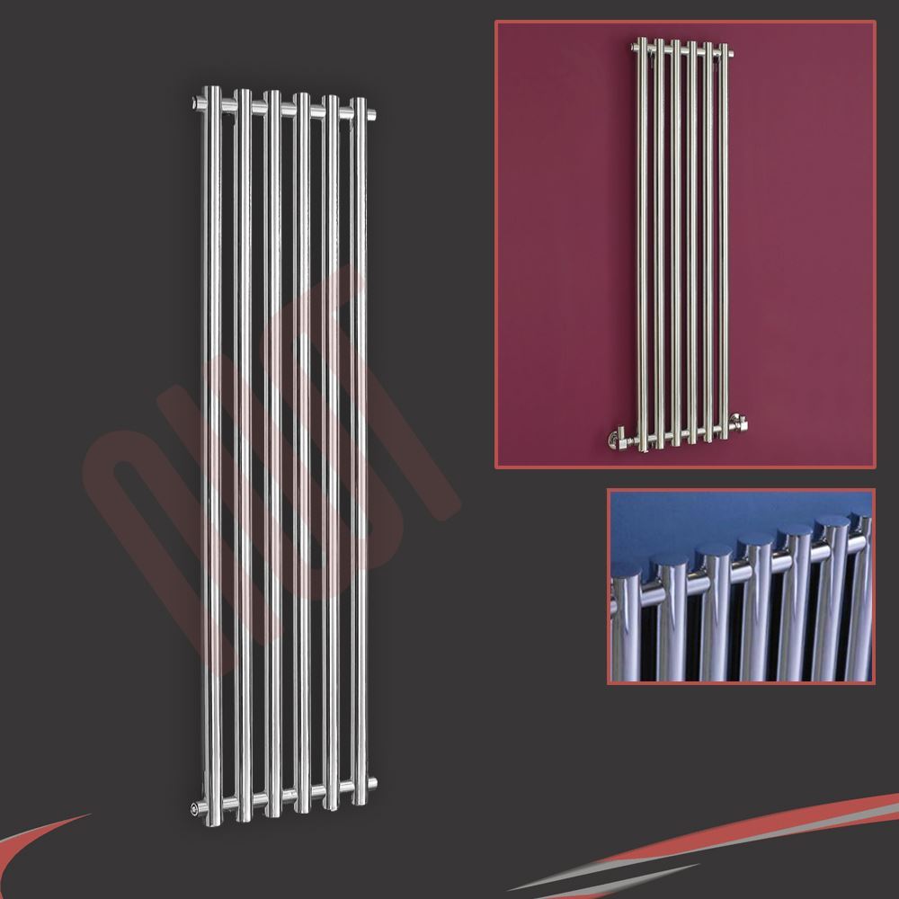 Vertical Chrome Designer Radiators Oval Tube & Flat Panels for