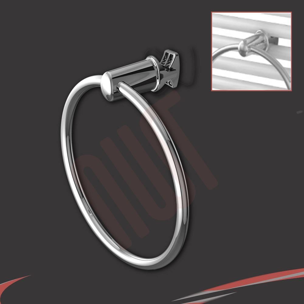 Chrome & White Towel Rail Accessories Towel Bars, Rings, Holders