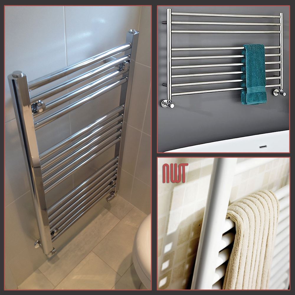 x 1600mm Electric 300W Polished Stainless Steel Towel Rail Prefilled w