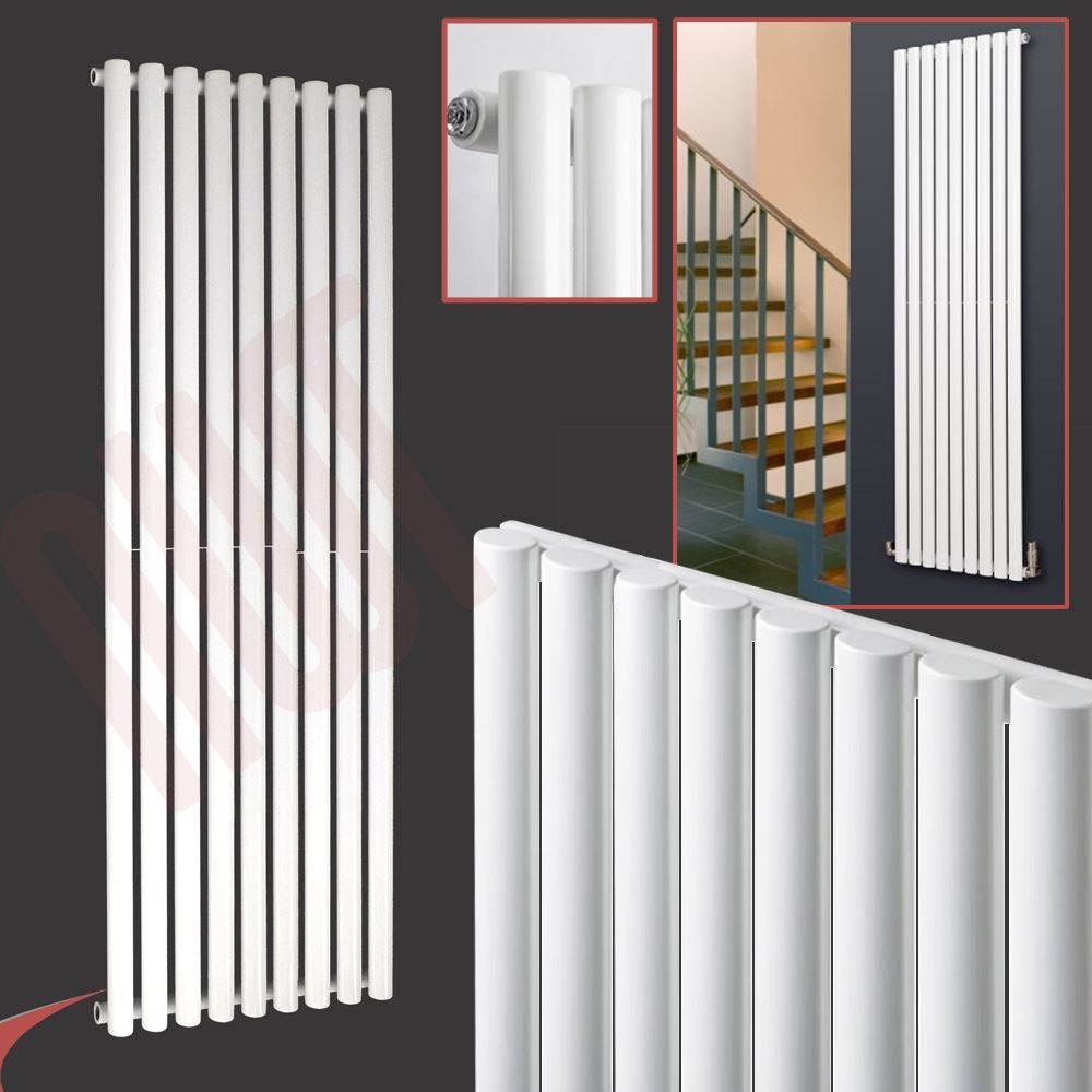 Vertical White Designer Radiators Oval Tube & Flat Panels, Steel or Aluminium eBay