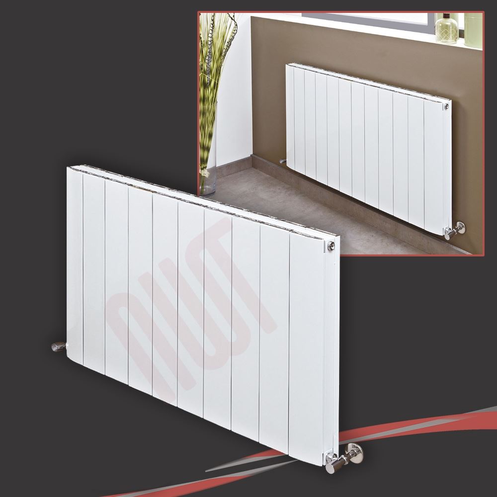 Horizontal White Designer Radiators Oval Tube & Flat Panels Central