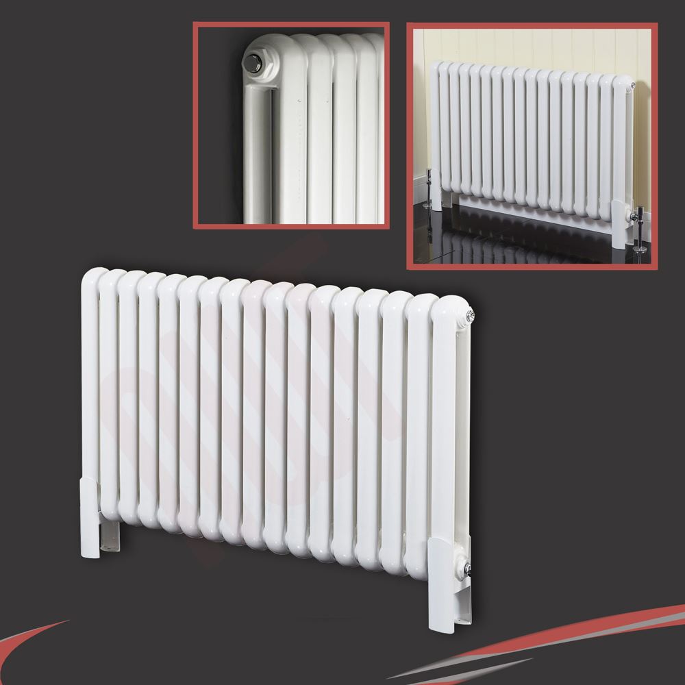 Horizontal White Designer Radiators Oval Tube & Flat Panels Central