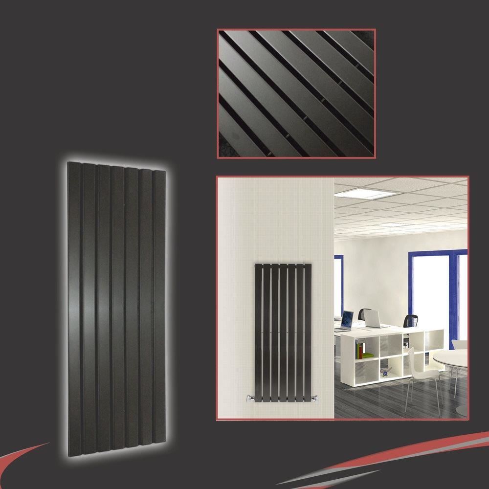 MIXED Vertical Black & Anthracite Central Heating Radiators, Oval