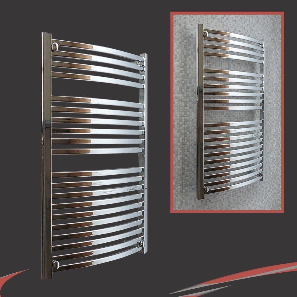 Ellipse Designer Heated Chrome Black Towel Rails